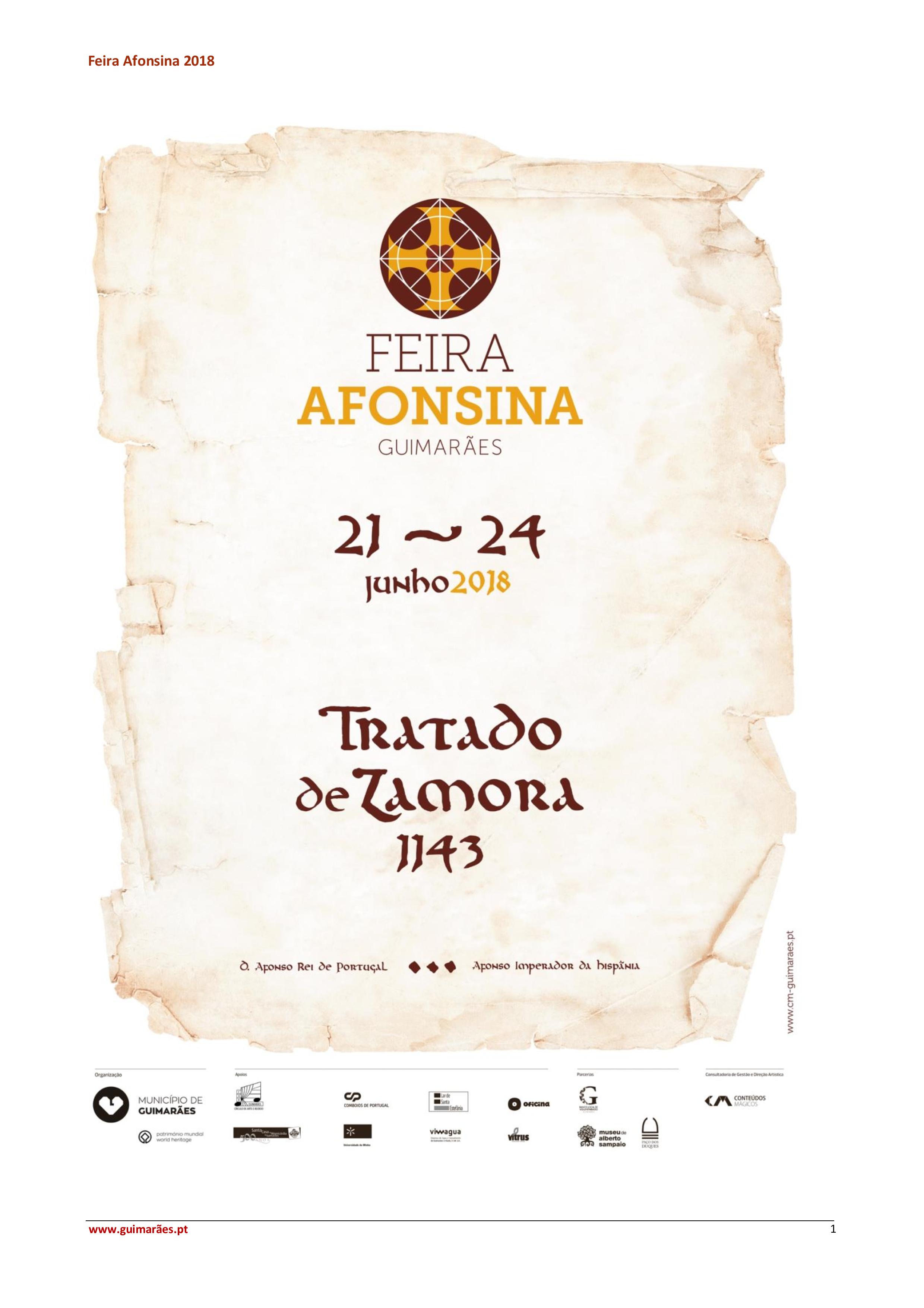 feira afonsina - recriação histórica - tratado de zamora - guimarães