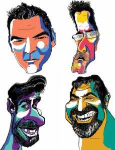 caricaturas por Joana de Rosa,